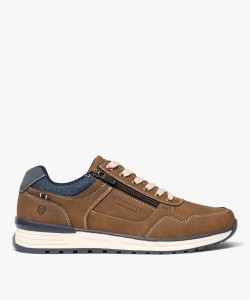 Baskets casual à lacets et zip homme